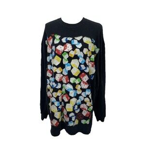 Zeep World Men’s Shirt Black Dice Man Thermal Style Long Sleeve Size XXL